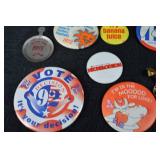 Pins & Buttons - Vintage 1970s-1990s political, sports & pop-culture lot