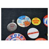 Pins & Buttons - Vintage 1970s-1990s political, sports & pop-culture lot