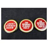 Pin-Back Buttons - Lucky Strikes Again & The Moment Is Right For It