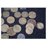 Coins - Assorted Canadian & Foreign Coins, Mixed Denominations