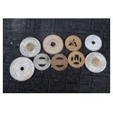 Token Coins With Holes & Cutouts - Assorted Copper & Silver Tones