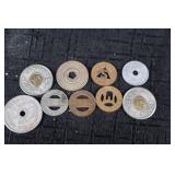 Token Coins With Holes & Cutouts - Assorted Copper & Silver Tones