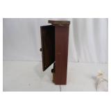Wooden Cabinet - Dark Red Finish with Door and Drawer