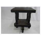 Tea Cart - Wooden Two-Tier on Casters