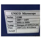 WOW Unico G380 Powered Binocular Microscope - Lights Up Crisp Clear Imaging On Ergonomic Platform 10X Eyepiece, 4X, 10X, 40X, 100X - Works Great! Great Christmas Present!
