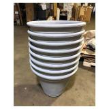 8 Pack of Vigoro 22 in. Alameda Extra Large Gray Plastic Planter (22 in. D x 17.5 in. H) Customer Returns See Pictures