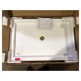 DreamLine SlimLine 48 in.x 32 in. Single Threshold Alcove Shower Pan Base in White with Center Drain Customer Returns See Pictures