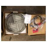 StyleWell 27 in. Brown Round Metal Outdoor Side Table with Grouted Porcelain Top  Customer Returns See Pictures