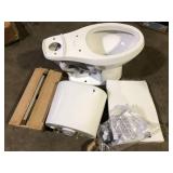 Glacier Bay 12 inch Rough In Two-Piece 1.28 GPF Single Flush Elongated Toilet in White Seat Included   Customer Returns See Pictures