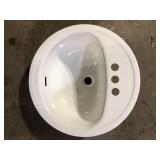 Bootz Industries Laurel Round Drop-In Bathroom Sink in White  Customer Returns See Pictures
