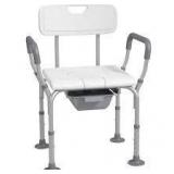 HOMCOM 3-in-1 Shower Chair for Seniors and Disabled in White Customer Returns See Pictures