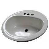 Bootz Industries Laurel Round Drop-In Bathroom Sink in White  Customer Returns See Pictures