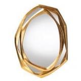 Baxton Studio Halen Antique Goldleaf 31.5 in. W x 24 in. H Mirror   Customer Returns See Pictures