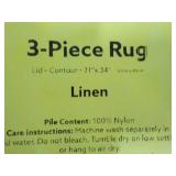 3 pc Linen Rug Bath Set...