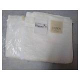2 Linden White Washcloths...