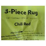 3 pc Chili Red Rug Set...