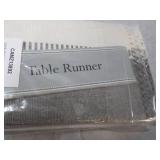 Gray Dobby Stripe Ribbed Table Runn...