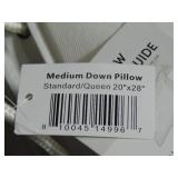 Medium 700 fill Power Luxury White Duck Down RDS Certified Machine Washable White Bed Pillow Standard | BOKSER HOME