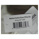 2 Pack King/Cal King Medium White Duck Feather & Down Bed Pillow | BOKSER HOME