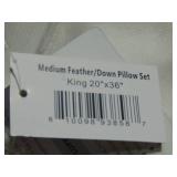 2 Pack Medium White Duck Feather & Down Bed Pillow King Size | BOKSER HOME