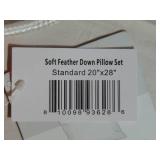 2 Pack Soft White Duck Feather & Down Bed Pillow Standard Size | BOKSER HOME