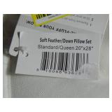 2 Pack Soft White Duck Feather & Down Bed Pillow Standard Size | BOKSER HOME