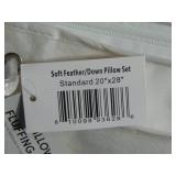2 Pack Soft White Duck Feather & Down Bed Pillow Standard Size | BOKSER HOME