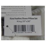 2 Pack Firm White Duck Feather & Down Bed Pillow King Size | BOKSER HOME