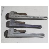 3 Piece Lot of Pipe Wrenches