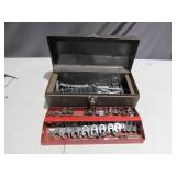 Tool Box with Assorted Sockets and Wrenches