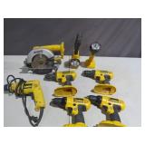 Mixed Lot of Dewalt 18v Tools with Batteries, Chargers and 20V Converter