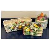 LL  - Fitz & Floyd Herb Garden Canister, Serving Dish and Planter Set