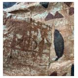 U - Vintage Polynesian Tapa Cloth Tapestry
