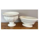 DR - Two Vintage White Ceramic Planters by Haeger and More