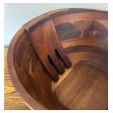 DR - Fabio Viviani Toscana Wooden Serving Bowl with Salad Hands