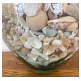 DR - Fabio Viviani Toscana Glass Vase Filled with Assorted Seashells, Starfish and More