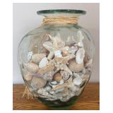 DR - Fabio Viviani Toscana Glass Vase Filled with Assorted Seashells, Starfish and More