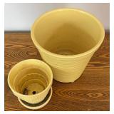DR - Pair of Vintage McCoy Yellow Planter Pots