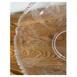 DR - Vintage Crystal and Glass Etched Bowl Covered Butter Dish, Cruet and More