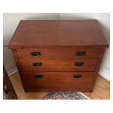 LR - Wooden 3-Drawer File Cabinet with Dividers