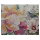 U - Framed Floral and Hummingbird Print