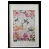 U - Framed Floral and Hummingbird Print