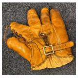 LL  - Vintage Game and Toy Collection with Carrom Board, Lincoln Logs, Baseball Glove and American Flyer Trestle Set