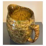 LL  - Vintage Morton Pottery Spongeware Barrel Pitcher