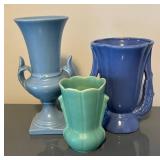 LL  - Set of 3 Vintage Art Deco Ceramic Vases