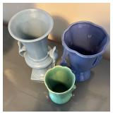 LL  - Set of 3 Vintage Art Deco Ceramic Vases