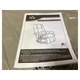 HOMCOM Faux Leather Manual Recliner, Adjustable Swivel Lounge Chair with Footrest, Armrest and Wrapped Wood Base for Living Room, Gray (Maybe Missing Hardware)