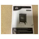 HOMCOM Fireplace Stove, Electric Fireplace Heater with Realistic LED Flames and Logs, 725W/1450W, Black  15" x 10.25" x 20.5"