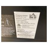 HOMCOM 23" Electric Fireplace Heater, Fire Place Stove with Realistic LED Flames and Logs and Overheating Protection, 750W/1500W, White (Maybe Missing Hardware)