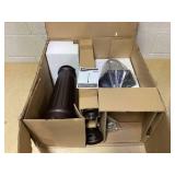 Outsunny 94.5" Solar Lamp Post Light, Dusk to Dawn Vintage Style Street Light, Aluminum Solar Powdered Lamp, PIR Motion Sensor for Garden, Lawn, Pathway, Driveway, Brown